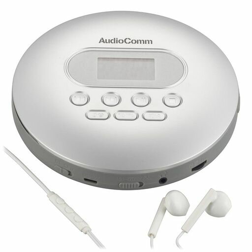 オーム(OHM) AudioComm ポータブルCDプレーヤー 乾電池/AC電源 リモコン・イヤホン...