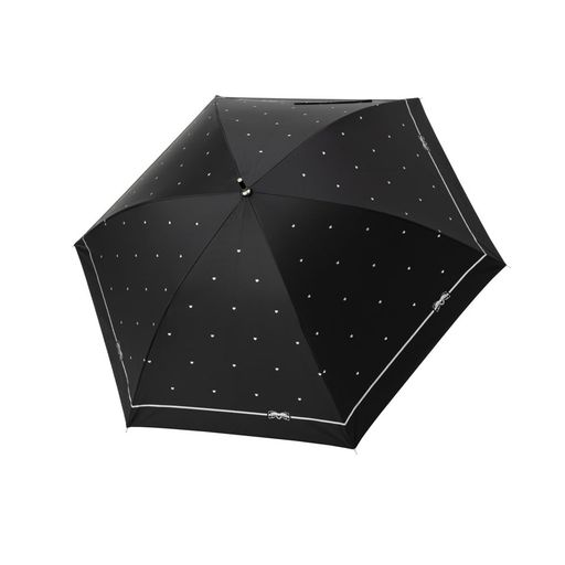 HAU晴雨兼用パラソルPUコーティング60CMドット柄軽量6本骨長傘10002945ブラック HAU晴雨兼用パラソルPUコーティング60CMドット柄軽量6本骨長傘10002945ブラック