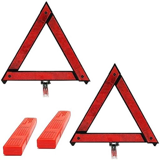 TBDBNR三角停止板折り畳み式反射板車載用2個セット三角表示板昼夜間兼用型緊急停車事故二次災害防止災害対策非常時警告板組み立て簡単押しボタン式デザイン速やかに展開可能使用収納…