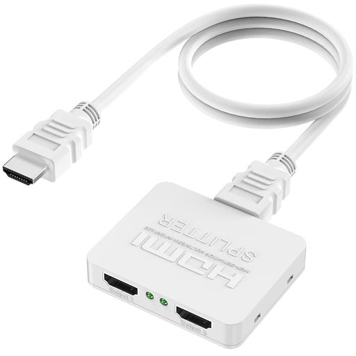 SIMIKI HDMI 分配器 1输入2输出 4K 60HZ 1X2 HDMI 分配器 2屏同时输出 3D 1080P HDMI2.0 PS5 XBOX HDTV DVD 对应 带USB电源线(包含1.5M HDMI2.0电缆)...