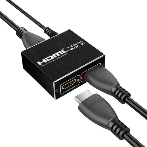 【HDMI 1X2】HDMI分配器は4Kおよび3Dデータ転送、60HZ解像度をサポートし、HDMI V2.0およびHDCP1.4と互換性があります(HDCP信号は迂回されません。)。BLU-RAYプレーヤー、XBOX、PS3、PS4、PC、DIREC TVなどのHDMIポートを備えたほとんどのデバイスに接続できます(PS4 PROを使用する場合、ゲームのカラーモデルがRGBではなくYUVであることを確認してください)。 【使いやすい】1入力2出力、プラグアンドプレイ、4K HDMIケーブルをデバイスに接続するだけで映画やゲームを楽しむことができます。HDR10をサポートし、実際の視覚効果をもたらします(ディスプレイを拡張しません。) 【信号損失なし】HDMI分配器は、信号を迅速かつ安定して送信します。遅延や画像や音質の損失はありません(MAX 49FT)。また、カスケードを通じて98FTの長距離伝送を実現できます。 【高品質の素材生産】HDMI分配器は丈夫な素材で作られており、より耐久性があり実用的です。 高度で強力なチップにより、最大225MHZのデータを分析および処理できます。