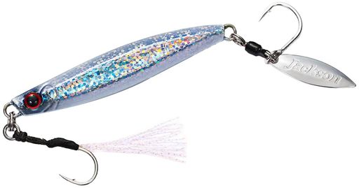 自重: 50g ( ボディサイズ: 75mm ) カラー: FLS フラッシュミラーボール 搭載フック: フロント フラッシャー付きシングルフック #14 / リア ブレードフックセット #LL (シルバー) 特徴:「窪みとエッジを対照にしたボディ設計」「専用ブレード付き」「横の釣り(巻きの釣り)特化モデル」「リトリーブ時、ボディが回転しにくく安定した直進性とブレード回転を発揮」 シリーズ名:【メタルエフェクト ブレード】......「巻きの釣り」を意識した「横の釣りに焦点」を合わせ開発、ワンチャンスを物にする為のダブルの煌めきアピールで青物を逃さないメタルジグ! 「ブレードによる煌めきアピール」+「窪みとエッジを対照 (ボディの細かな揺れでフラッシングの強弱発生)」 によるダブルフラッシング効果で高い集魚力を発揮。ヒットした瞬間のフックに掛かる重量を考慮した「強度の強いシングルフック」採用。