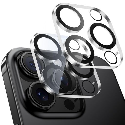【対応機種】iPhone16Pro/iPhone16ProMax専用カメラ保護フィルム。セット内容:レンズフィルム*2枚。 【360°全面保護・飛散防止設計】iPhone16Pro・16ProMaxの3眼レンズだけでなく、四角い台座までしっかりカバーするレンズカバーです。9H硬度の強化ガラスを採用し、ハードコーティング加工により落下や衝撃からレンズをしっかりガード。鍵やカッターなどの鋭利なものが当たっても傷つきにくく、日常使いでも安心です。さらに、万が一ガラスが割れても破片が飛び散らない飛散防止仕様で、安全性も抜群。 【露出オーバー防止・超高透過率】フラッシュ撮影時の光の乱反射による白飛びを防ぐため、黒縁デザインを採用し、写真が白っぽくなる現象を効果的に軽減します。さらに、レンズ表面には光学ARコーティングが施されており、光の透過率は99.9%を実現。あらゆる環境でスマホ本来の高画質を楽しめます。プロのような映像表現で、魅力的な画像や動画を記録できます。