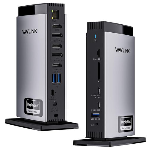 WAVLINK DisplayLink対応 ユニバーサルドッキングステーション|トリプル4K対応 USB-C/USB 3.0 ノートPC用|M1/M2/M3