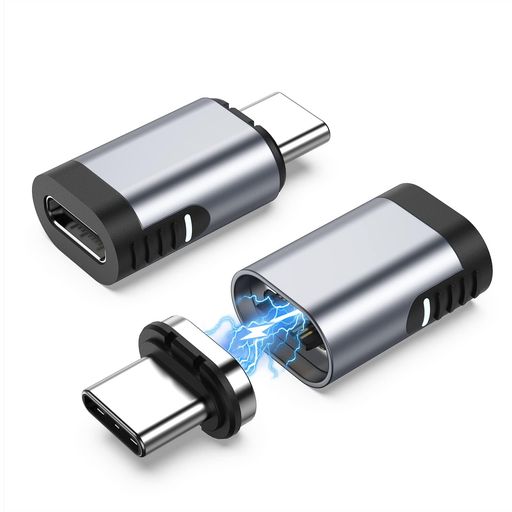 USBTYPE-C変換アダプタ平型マグネット【USB3.140GbpsPD140W4K/60Hz】USBCタイプC変換アダプター24ピンThunderbot3急速充電磁石防塵ForMacBokPro/Air/Pad