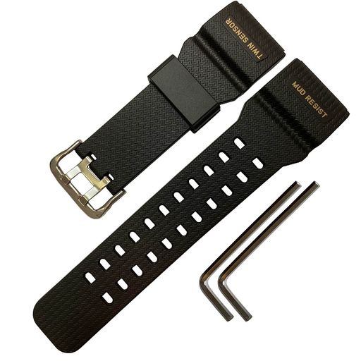 天然樹脂交換用時計ストラップ カシオ メンズ g shock Master GG-1000/GWG-100/GSG-100 (Black)