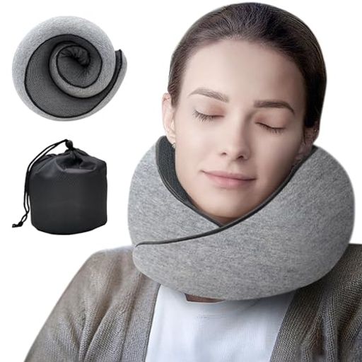 Rakuten - Dnzzs ネックピロー 低反発 首枕 飛行機 U型 携帯枕 コンパクト 枕 カバー洗濯可 持ち運び便利 エアー枕 旅行 便利グッズ 車 夜行深夜バス 新幹線 ソファ 椅子 旅行 お昼寝 仮眠 防災用 グレー