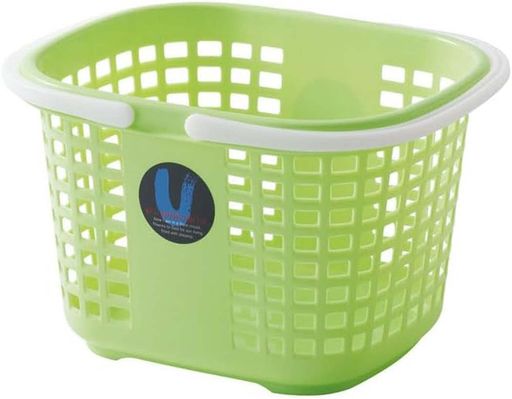 不動技研Uユーバスケットグリーン取っ手付き小物収納ランドリーに便利幅35.8x奥行29.3x高さ22.3cmF2598日本製