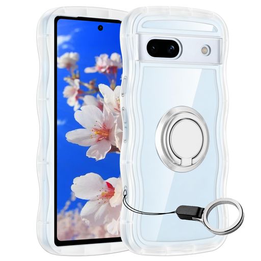 乐天商城 - Google Pixel 7A用ケースリングスタンド付き グーグル ピクセル7A ウェーブ マグセフ 可愛いソフトTPU レンズ保護 角保護強化 衝撃吸収 超軽量 極薄 スタンド機能 車載ホルダー対応 滑り止め …