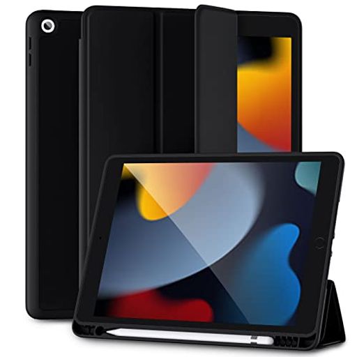 樂天商城 - Maledan対応iPad9世代ケースペン収納対応iPadケース第8世代軽薄衝撃吸収TPUスタンド機能付きオートスリープ/ウェイク対応iPad第9世代ケース