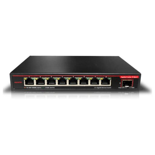 ASUSTOR ASUS子会社 Switch’nstor 9 Gen 2 ASW209X 9ポート非管理型イーサネットスイッチ 1x 10GbE+8x 2.5GbE マルチギガビットスイッチ プラグ&プレイ デスクトップ/壁掛け メーカー2年保証