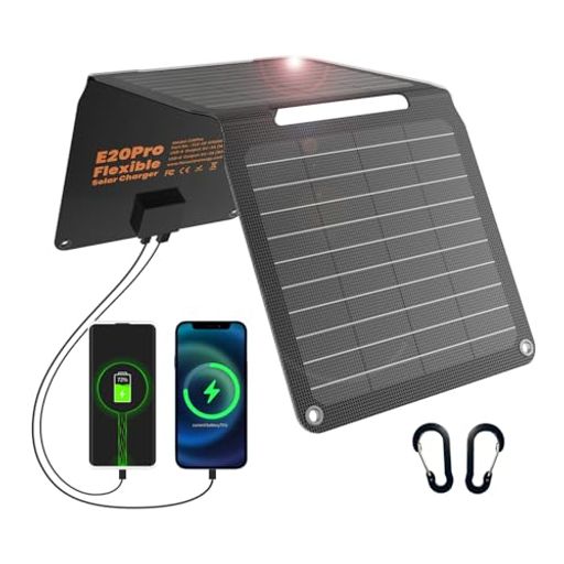 FlexSolar20wソーラーチャージャー5VUSB-AUSB-Cソーラー充電器小型ソーラーパネル折り畳み式防水携帯充電器地震災害時アウトドア停電対策アウトドアPhone/Pad/Laptop/Android対応
