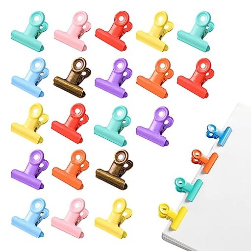 Doyime目玉クリップ【20個セット】くクリップヴィンテージカラーブッククリップ袋止めクリップ文書ファイルレシート文房具オフィス食品保存便利耐久性錆にく事務用品ランダムカラー