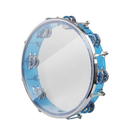 ENNBOMタンバリン丸型ジングルベル2rowsパカッションリズム調節可能27cm(ブルー)