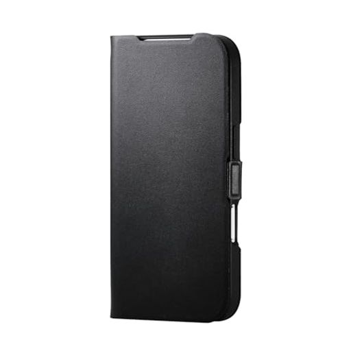 Rakuten - エレコム iPhone 17 Pro ケース カバー 手帳型 薄型 軽量 ソフトレザー TPU 磁石付 カードポケット スタンド機能 4つ角エアークッション UltraSlim ブラック PM-A25CPLFUBK