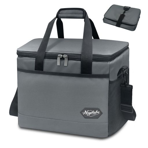 Nagikoku クーラーボックス ソフトクーラーボックス 最強 15L 大容量 折りたたみ 保冷バッグ 多層断熱 防水 軽量 キャンプ/釣り/BBQ/運動会/お花見/部活や買い物 (グレー&15L)