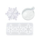 雪の結晶シリコンモールドクリスマス3個セットレジン型穴あきペンダントチャームモールドアクセサリーキーホルダーパーツ作成抜き型