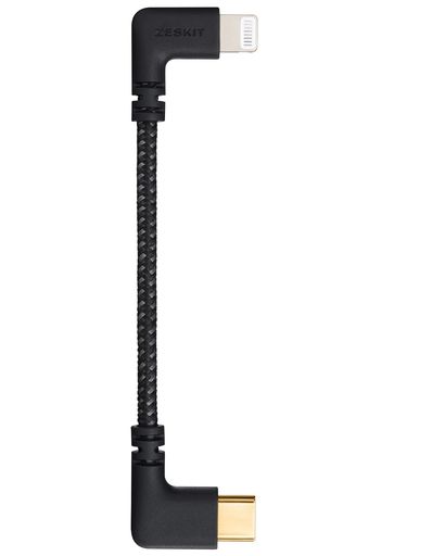 ZESKIT MFI認証 LIGHTNING - USB Cケーブル 直角 10CM 編組 ZESKIT MFI認証 LIGHTNING - USB Cケーブル 直角 10CM 編組