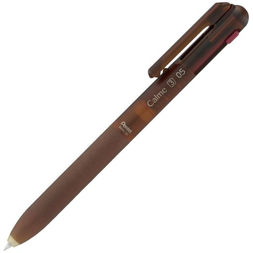 【特徴】ひとに調和する静音設計 【インキ色】黒・赤・青 ボール径:0.5mm 【数量】1本 【軸色】ブラウン 【1本あたりサイズ】W13mmxD18mmxH146mm/12g 【材質】前軸=PP 後軸・クリップ=再生PC スライダー=POM グリップ=エラストマー