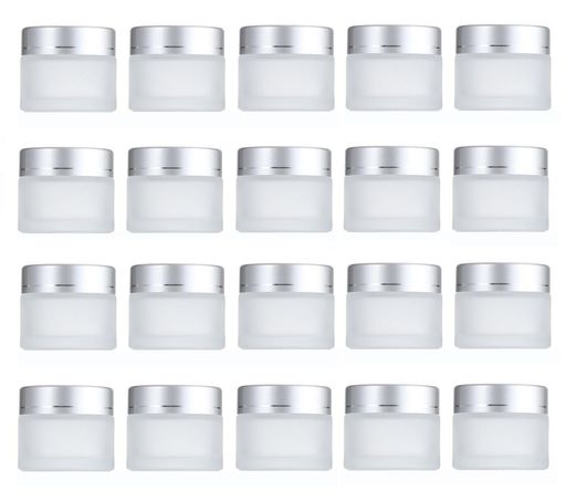 SIAWADEKY 詰替え用 ガラス瓶 20個セット 遮光瓶 コスメ用 詰替え容器 クリアクリームジャー サブパッキングボトル 容量20g/個 (20個セット 20g)
