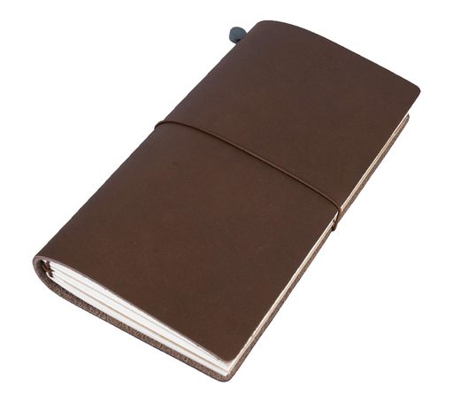 Collasaroレザーノート本革手帳メモ帳(ブラウンMレギュラーサイズ220x125mm)