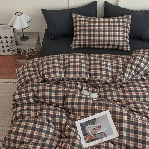 「セクションzz.luxi」布団カバーセットセミダブル4点セットinsストライプシンプル寝具カバー洋式・和式兼用ベッドカバー掛け布団カバー韓国ボックスシーツ枕カバーシーツカバー肌に優…