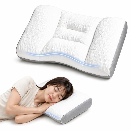 ✨ 肩・首の痛みやいびきを軽減する立体設計! 首と肩にかかる負担を分散させる立体構造が、寝返りの多い横向き寝や仰向け寝でもフィット。首の自然なカーブをサポートし、痛みの軽減と気道確保によるいびき防止効果が期待できます。 🛌 横向き・仰向け・うつ伏せ寝、全ての寝姿勢に対応! 高さ(6cm/8cm)と形状が、横向き寝・仰向け寝はもちろん、比較的少ないうつ伏せ寝の方にもフィットする設計。寝姿勢を選ばず、心地よい睡眠を提供します。 🌬️ 通気性抜群ーでムレにくく清潔! 立体構造による通気性と吸湿性に優れたのカバーで、一晩中サラッとした快適さ。蒸れや寝苦しさを軽減し、清潔な状態を保ちます(※まくら丸洗い可能で衛生的です)。 🎁 50x35cmのコンパクトサイズ&amp;柔らかな肌触りでプレゼントにも最適! 使いやすい50x35cmのサイズ感と、柔らかく心地よい肌触り。大切な方への贈り物としても喜ばれます。母の日や父の日の感謝の気持ちを込めたプレゼントとしておすすめです。 高機能ダブル素材で通気性抜群 上部は「空気層素材」で湿気を逃し、下部は「サンドイッチ素材」で通気性を強化。