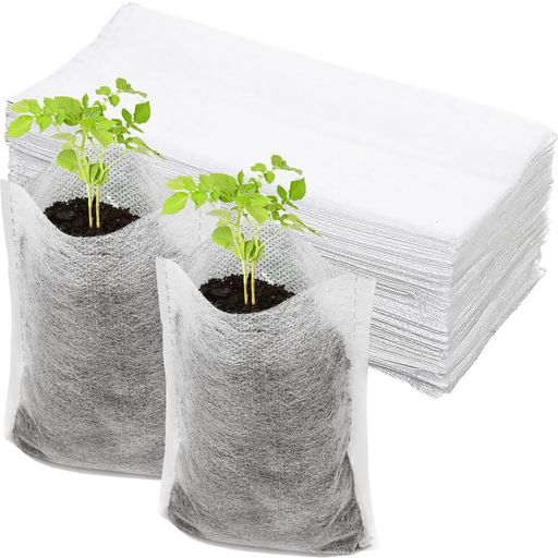 苗袋 植栽の育成バッグ 100個セット 不織布プランター 育苗ポット 不織布苗ポット 通気性 浸透性 運搬便利 園芸プランター 湿度維持 生育空間提供 植物育成 緑化苗床/移植/花の植 家庭菜…