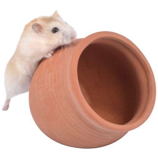 HIGHAWKハムスターハウス陶器寝床おうちおへや夏用隠れ家日陰涼感暑さ対策可愛い小動物用ベッドケージ内装(L)