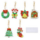 SUNNYCLUE 1箱6個 クリスマス ダイヤモンドアート キーホルダー クリスマスツリー デコパーツ 樹 ツリー 靴下 チャーム 雪 冬 ベル デコ つえ ...