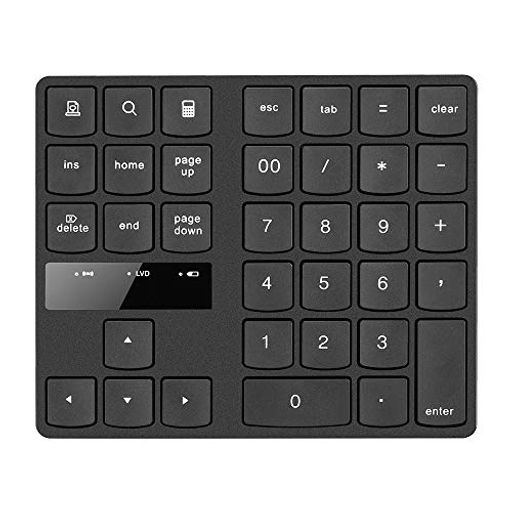 Skyeenミニテンキー、35キー2.4Gワイヤレスウルトラスリムポータブルキーボード画面表示あり、ワイヤレ..