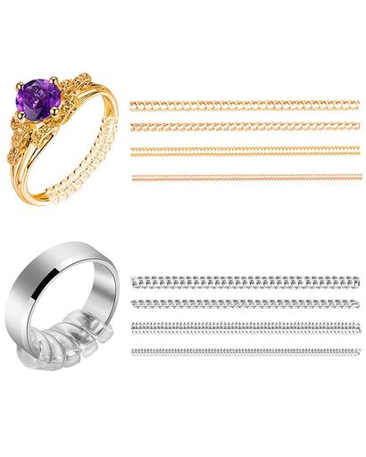 LIKENNY指輪サイズ調節リングアジャスターリングストッパー透明滑り防止脱落防止着脱簡単ルーズリング用8個セット