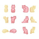 クッキー型 動物 6個セット 可愛い クッキーカッター プラスチック クッキー抜型 製菓道具 お菓子作り 抜き型 手作り プレゼント (猫)