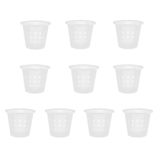 Rakuten - OUNONA 10個セット プラスチック製育苗ポット 穴あき 植木鉢 胡蝶蘭 多肉植物用 透明 14x12Cm 園芸 ガーデン 水耕栽培対応