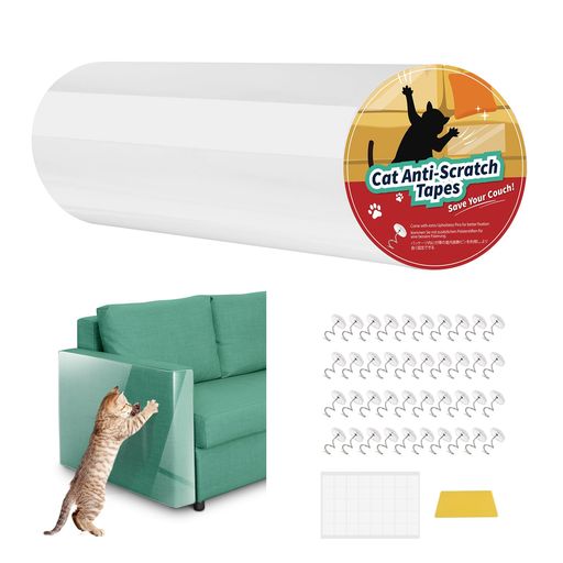 爪とぎ防止シートPawaboo猫つめとぎ防止ステッカー引っ掻き傷・爪とぎ・汚れ防止に半透明ツめ傷保護シートビニール製アンチスクラッチ粘着タイプ壁、柱、家具保護しつけ用爪研ぎ防止…