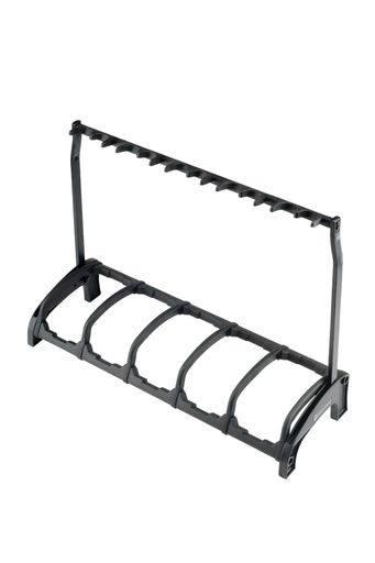比較的コンパクトなベース部分(99.6cmx33.5cm)ながら安定感は抜群です。使わない時はベース部分を折りたたみ、場所を取らずに収納可能です。 アコースティックギター、エレキギター、ベースギターなど種類を問わずに使用できます。 重量:4.65kg サイズ:99.6cmx33.5cmx70cm