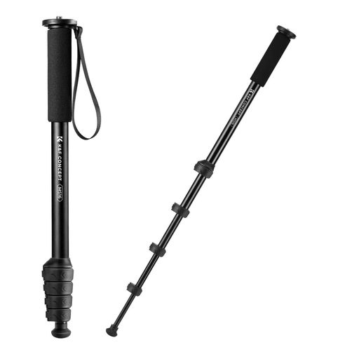 カメラ一脚 K&amp;F CONCEPT 63インチ 頑丈なアルミ 5段伸縮可能 160cmトラベル一脚 デジタル一眼レフ/デジタル一眼レフカメラ/コンパクトカメラ用 リストストラップ付きMS16