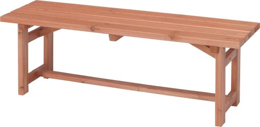 乐天商城 - 不二貿易 ガーデンベンチ 縁台 幅120x奥行35x高さ40cm オレンジ 天然木 杉材 耐荷重100kg 83996