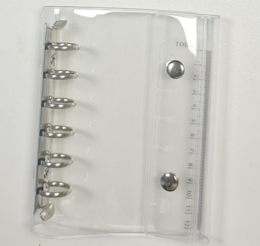 Wachenze シール帳 A7サイズ 透明手帳 バインダー ミニ プラバン システム手帳 (A7-銀色)