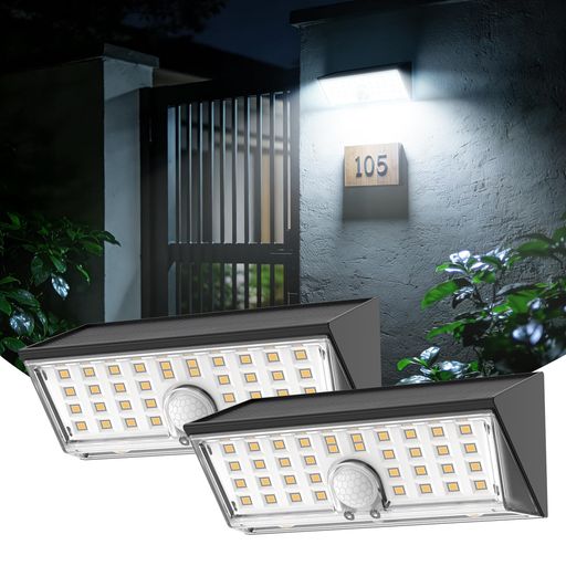 【超高輝度38LED・広範囲照射・両面発光】 今回のパワーアップ版であるWL06-Lは、一般の低輝度ソーラーライトと比較し、38個の38個の高品質LEDを搭載し、最大500LM(白光)/400LM(暖光)の高輝度を実現しています。ボディサイズを最適化したことで照射範囲が広がり、照明可能面積は約40~60m2(一般的なモデル比約2倍)にまで拡大しています。両面発光デザインと相まって、より広い範囲を均一に、かつ明るく照らすことが可能です。広い庭全体や駐車場、長い通路などでも、まるで複数灯を設置したようなワイドな照明効果を、この1台で実現します。 【大容量バッテリー・高効率ソーラーパネル・持続照明】 市販の一般的なモデルと比較し、WL06-Lは1200mAhの大容量バッテリーを搭載しています。連続点灯時間を最大10時間に延長し、曇りや雨の日でも安定した照明を提供します。さらに、最新の高効率単結晶ソーラーパネルを採用し、充電効率を大幅に向上させます。光が弱い環境でも充電が可能で、日中はより短時間で満充電になり、電気代ゼロの省エネ生活を持続的にサポートします。