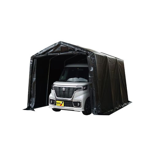 乐天商城 - 南栄工業(Nan-a Corporation) マルチストレージ 3040B BK 本体一式 ブラック 間口3.0mx奥行4.0mx高さ2.54m (軽自動車対応 トライク収納 バイク収納 ガーデニング用品 キャンプ用品 避難 防災 前後幕開閉)