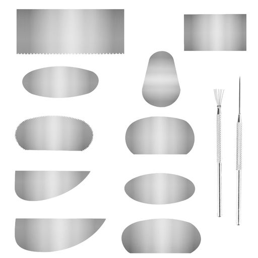 粘土ヘラ陶芸用品スクレーパー細工棒7本針粘土道具手作り道具12個入り金属スクレーパー粘土彫刻ツール..