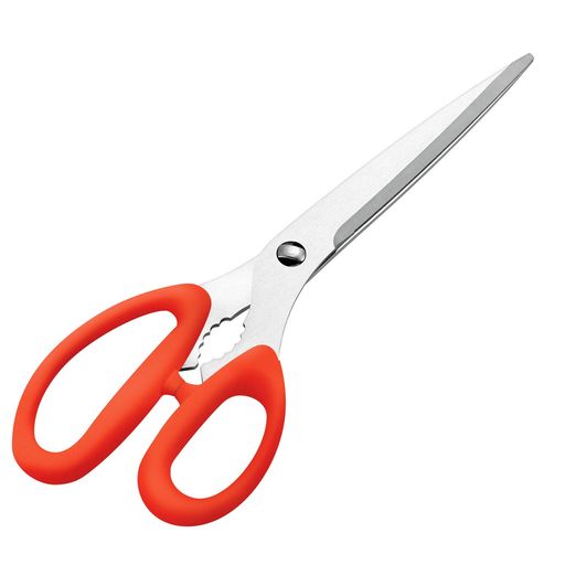 本体サイズ: 24x8.6x1.5cm 刃部:ステンレス刃物鋼、ハンドル: ABS樹脂 生産国:日本 調理ハサミ、肉用、ギザ刃加工、セパレート式 新潟県燕三条で作りました。