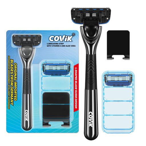 COVIK5枚刃カミソリ髭剃りホルダー(刃付き)男性本体+替刃