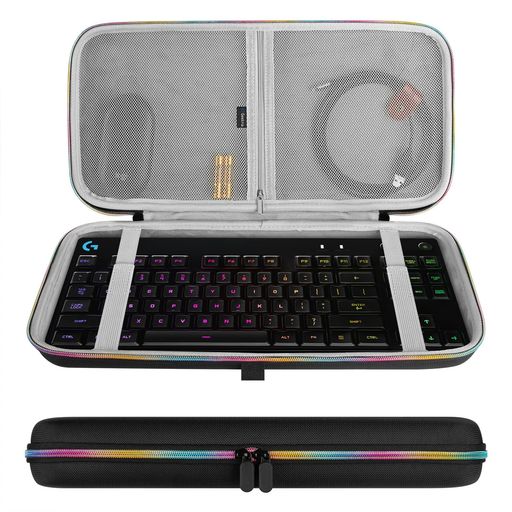 互換品ロジクールLogitechLogicoolG713/G715/G913TKL/GPROテンキーレスメカニカルキーボードに適合します。多くの無線/有線の80%コンパクト87キーテンキーレスTKLキーボードに適合します。 超硬シェルは、落下、衝撃、または押しつぶしからキーボードを保護します。 メッシュポケットはジッパー付き、ケーブル、コード、充電器、小型マウス、その他のアクセサリを便利に収納できます。 キ