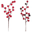 LURROSE6個人工果実クリスマスフェイクベリークリスマスピックレッドピップベリー一輪挿し造花インテリア造花クリスマスレッドベリー松の枝赤プラスチック装飾品