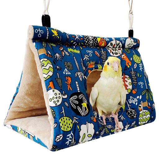 Hakona鳥たちの寝床三角ハウスバードテントハンモック吊りベッドインコおもちゃ鳥の巣寝袋文鳥鸚鵡小動..