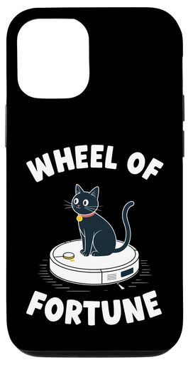 WheelOfFortuneロボット掃除機おもしろ猫スマホケースiPhone12/12Pro用