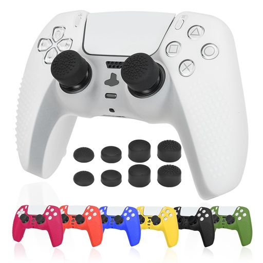 【対応機種】:Playstation5 DualSense に対応しているコントローラーシリコン保護カバーです。シリコン素材になるのでキズ・汚れからしっかり保護できます。 【滑り止めグリップで操作性UP】グリップ部分が凹凸デザインとなっており、キズや汚れから保護するだけではなく、快適にプレイが出来るよう設計されたデザインです。 【装着しながら充電可能】カバーを装着したままでも、邪魔にならずゲームをプレイする事が可能です。タッチパッドや充電部分には穴が空いており、充電しながプレイも可能です。 【全面360度保護】どの角度から落としても、しっかりと保護してくれます。耐衝撃性のあるPC素材で落下時もしっかりと衝撃を吸収し、コントローラーにかかる衝撃も最小限に抑えます。 【セット内容】ps5シリコン保護カバー*1、スティックキャップ 8個:高さの異なる4組のフリーク、ニーズに合わせて高さの組み合わせを変える、最高の精度とコントロールが実現します。