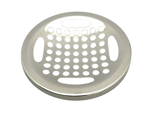 製品サイズ / 直径14.3x高さ1.6cm ※本体淵部分の高さ0.9cm 本体 / ステンレス 原産国 / 日本 サビに強いステンレス製で衛生的。 ある程度の大きさの物は目皿でキャッチできます。